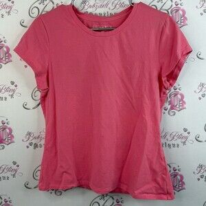 Simons twik T-shirt coral salmon orange stretchy Vibrant Pink Short Sleeve Tee